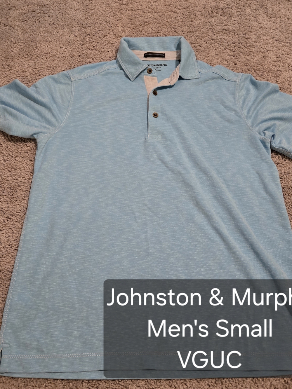 Johnston & Murphy Men’s Light Blue Polo Shirt
